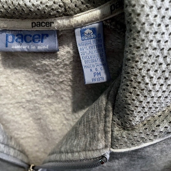 Women's Pacer Gray Pipped Zip Front Athletic/Casual Hooded Jacket Size PM - Picture 2 of 7